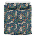 Cartoon Raccoon Pattern Print Duvet Cover Bedding Set