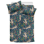 Cartoon Raccoon Pattern Print Duvet Cover Bedding Set