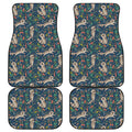 Cartoon Raccoon Pattern Print Front and Back Car Floor Mats