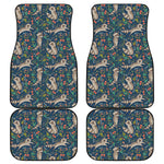 Cartoon Raccoon Pattern Print Front and Back Car Floor Mats