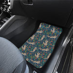 Cartoon Raccoon Pattern Print Front and Back Car Floor Mats