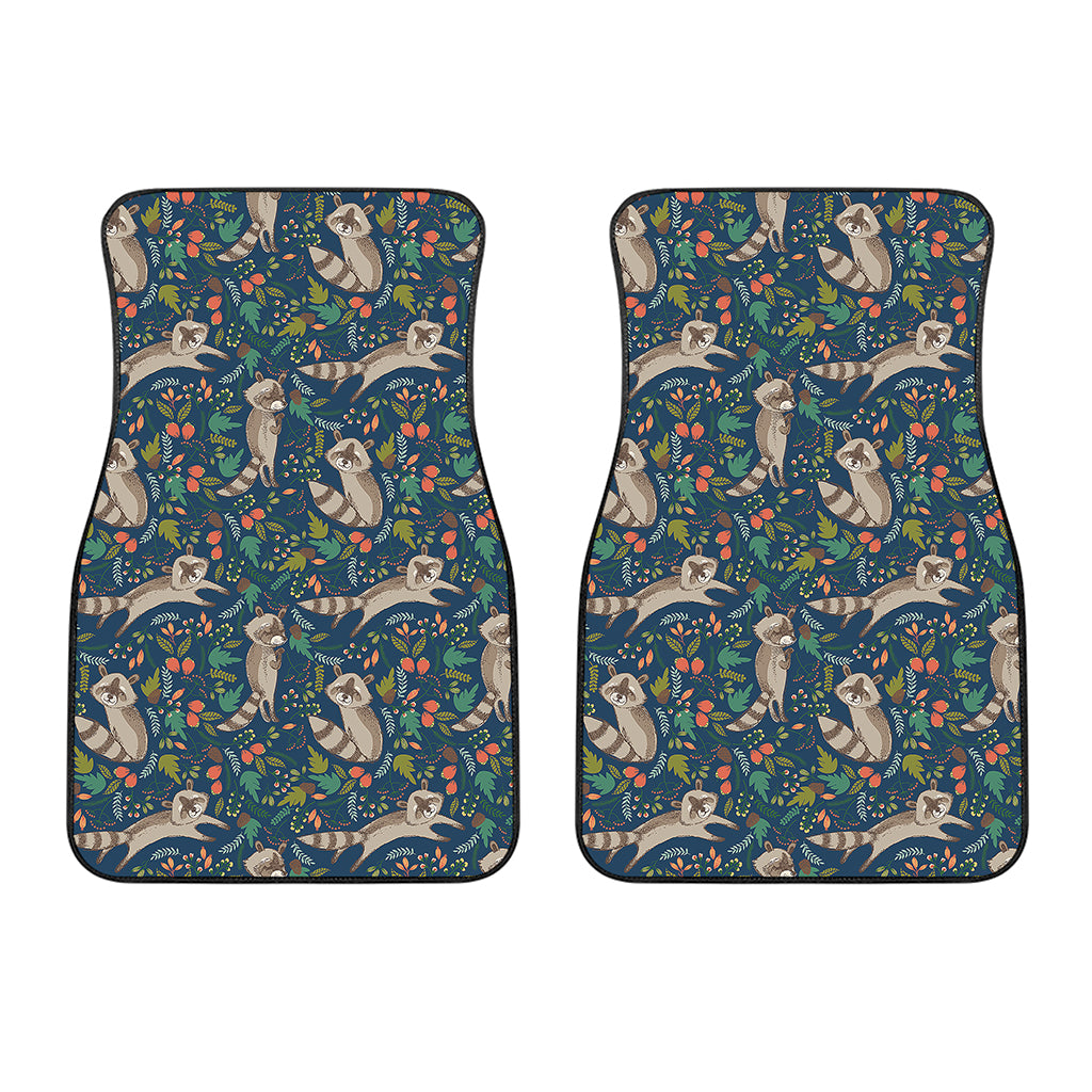 Cartoon Raccoon Pattern Print Front Car Floor Mats