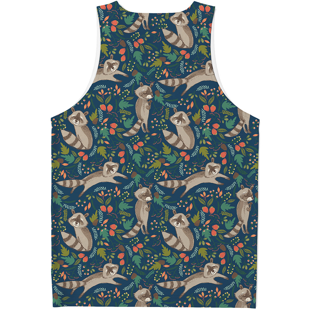 Cartoon Raccoon Pattern Print Men's Tank Top