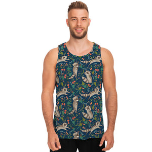 Cartoon Raccoon Pattern Print Men's Tank Top