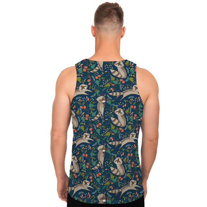 Cartoon Raccoon Pattern Print Men's Tank Top