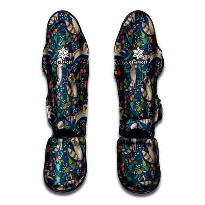 Cartoon Raccoon Pattern Print Muay Thai Shin Guard