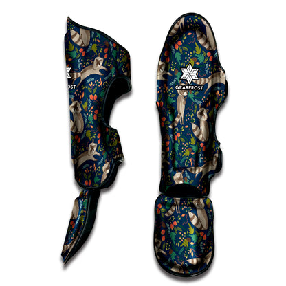 Cartoon Raccoon Pattern Print Muay Thai Shin Guard