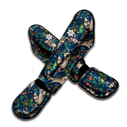 Cartoon Raccoon Pattern Print Muay Thai Shin Guard