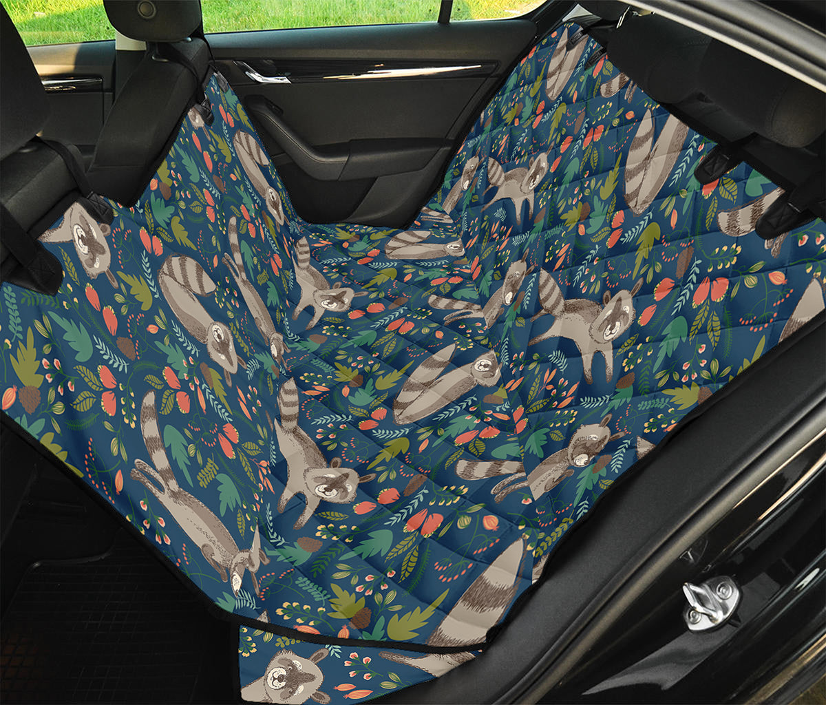 Cartoon Raccoon Pattern Print Pet Car Back Seat Cover