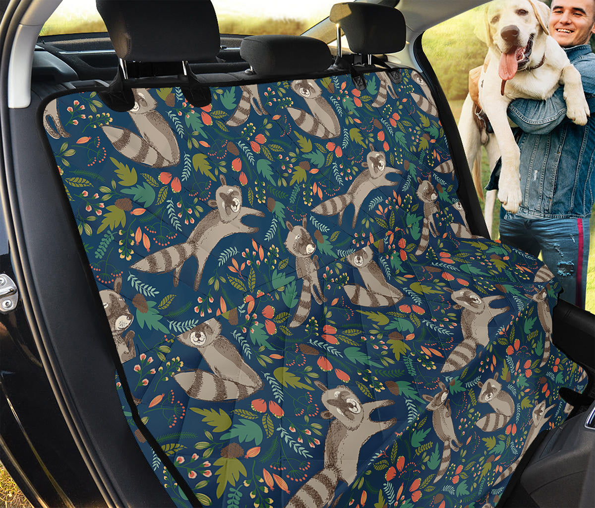 Cartoon Raccoon Pattern Print Pet Car Back Seat Cover