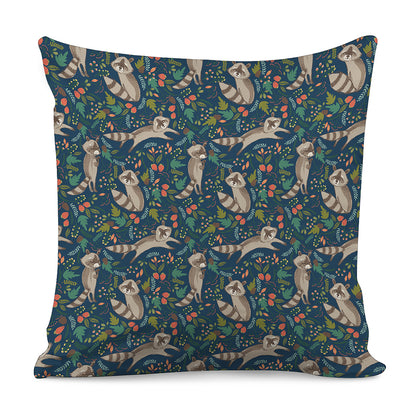 Cartoon Raccoon Pattern Print Pillow Cover