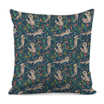 Cartoon Raccoon Pattern Print Pillow Cover