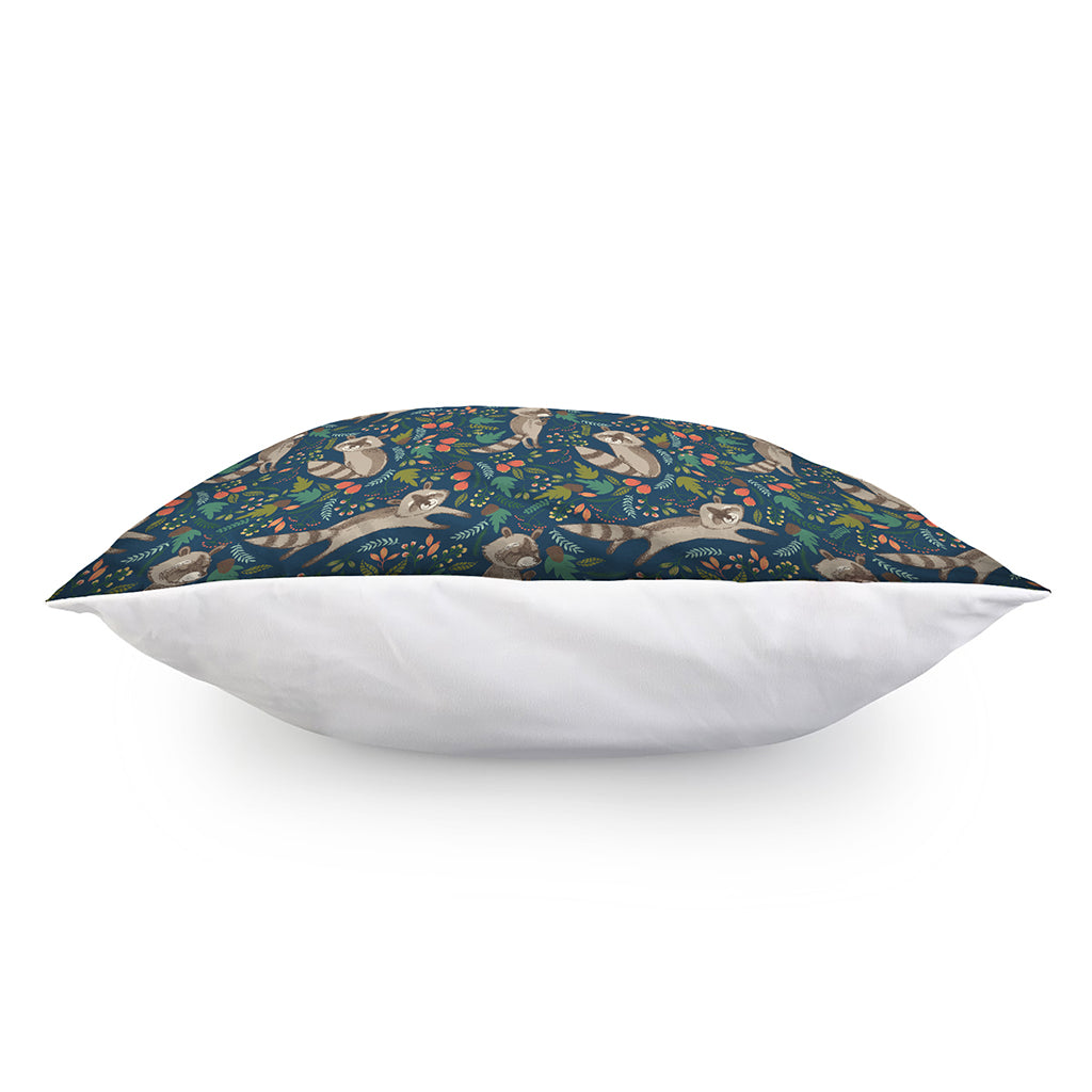 Cartoon Raccoon Pattern Print Pillow Cover