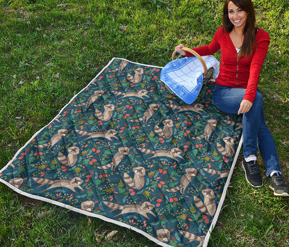 Cartoon Raccoon Pattern Print Quilt