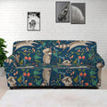 Cartoon Raccoon Pattern Print Sofa Cover