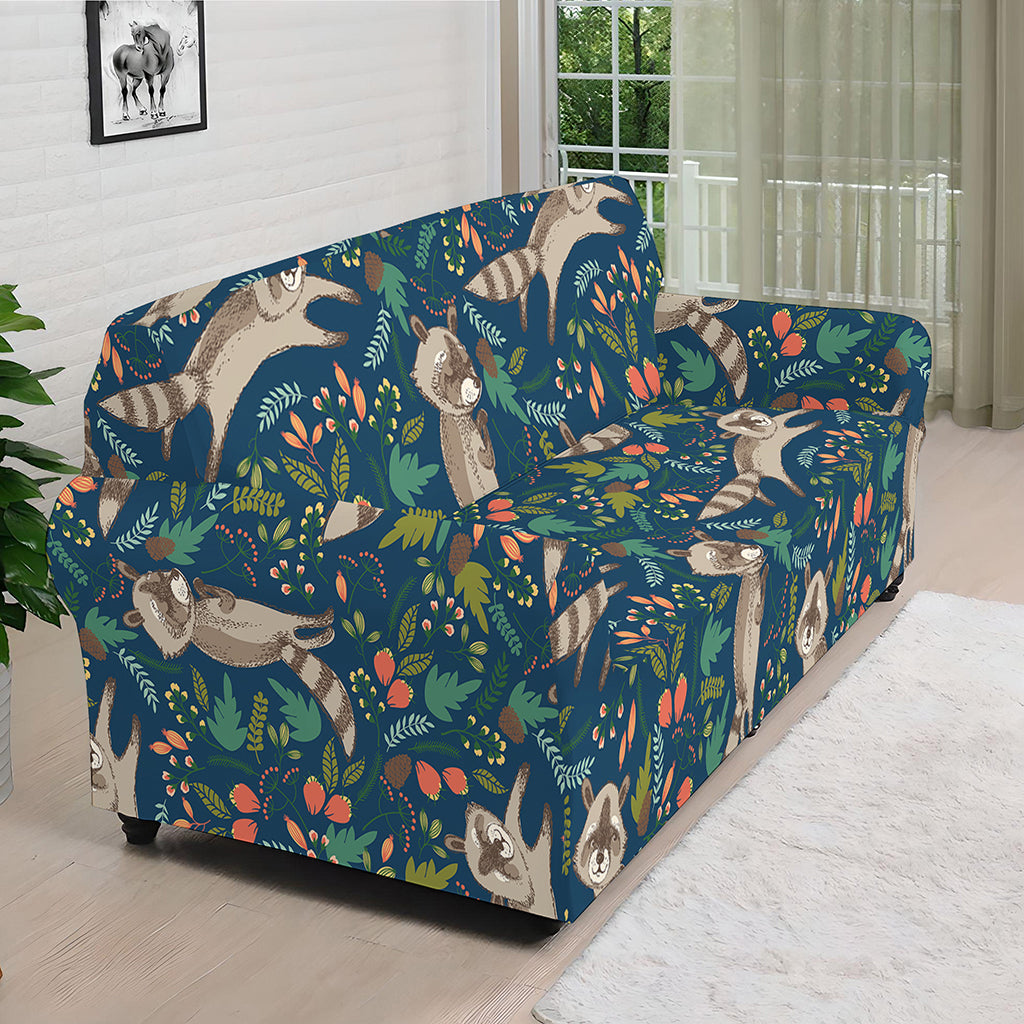 Cartoon Raccoon Pattern Print Sofa Cover