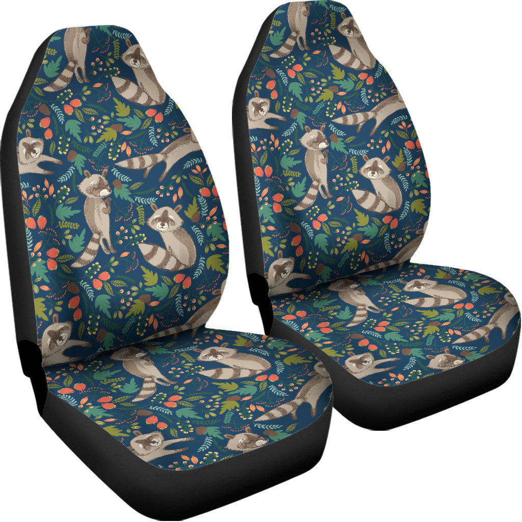 Cartoon Raccoon Pattern Print Universal Fit Car Seat Covers