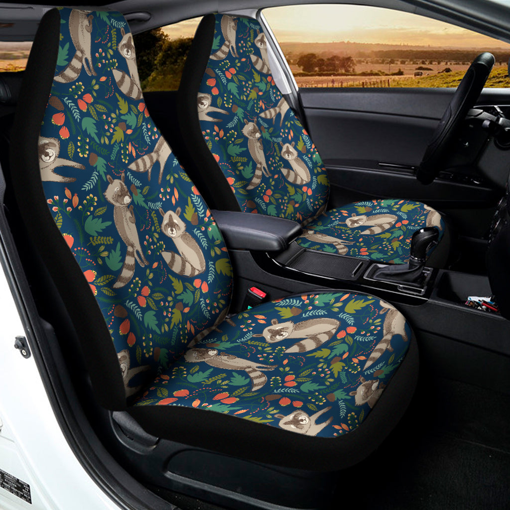 Cartoon Raccoon Pattern Print Universal Fit Car Seat Covers