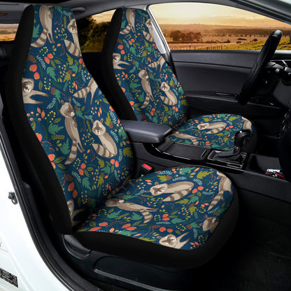 Cartoon Raccoon Pattern Print Universal Fit Car Seat Covers