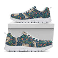 Cartoon Raccoon Pattern Print White Running Shoes