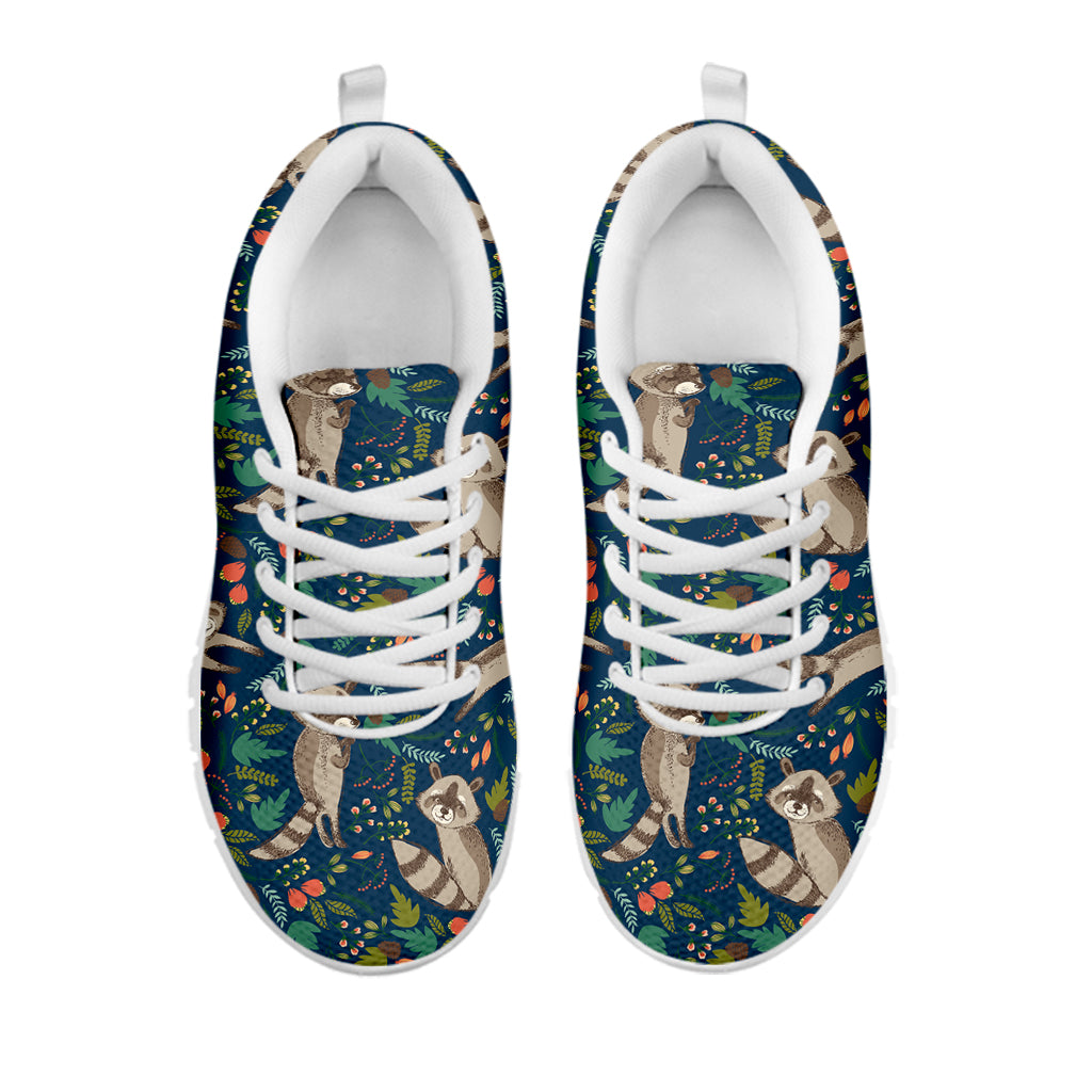 Cartoon Raccoon Pattern Print White Sneakers