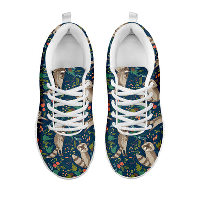 Cartoon Raccoon Pattern Print White Sneakers