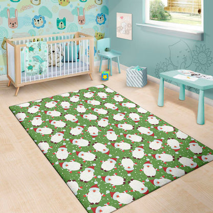 Cartoon Santa Claus Pattern Print Area Rug