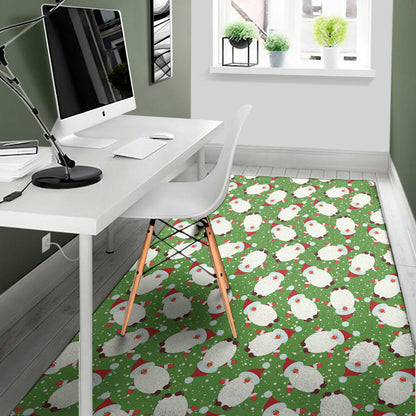 Cartoon Santa Claus Pattern Print Area Rug
