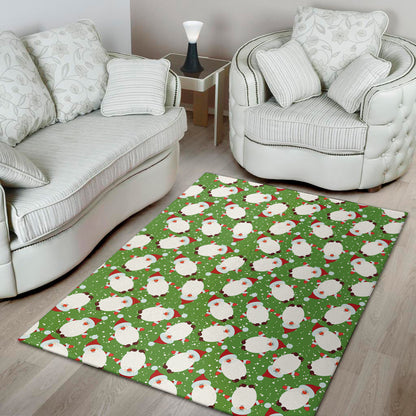 Cartoon Santa Claus Pattern Print Area Rug