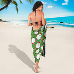 Cartoon Santa Claus Pattern Print Beach Sarong Wrap