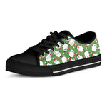 Cartoon Santa Claus Pattern Print Black Low Top Shoes
