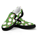Cartoon Santa Claus Pattern Print Black Slip On Sneakers