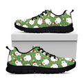 Cartoon Santa Claus Pattern Print Black Running Shoes