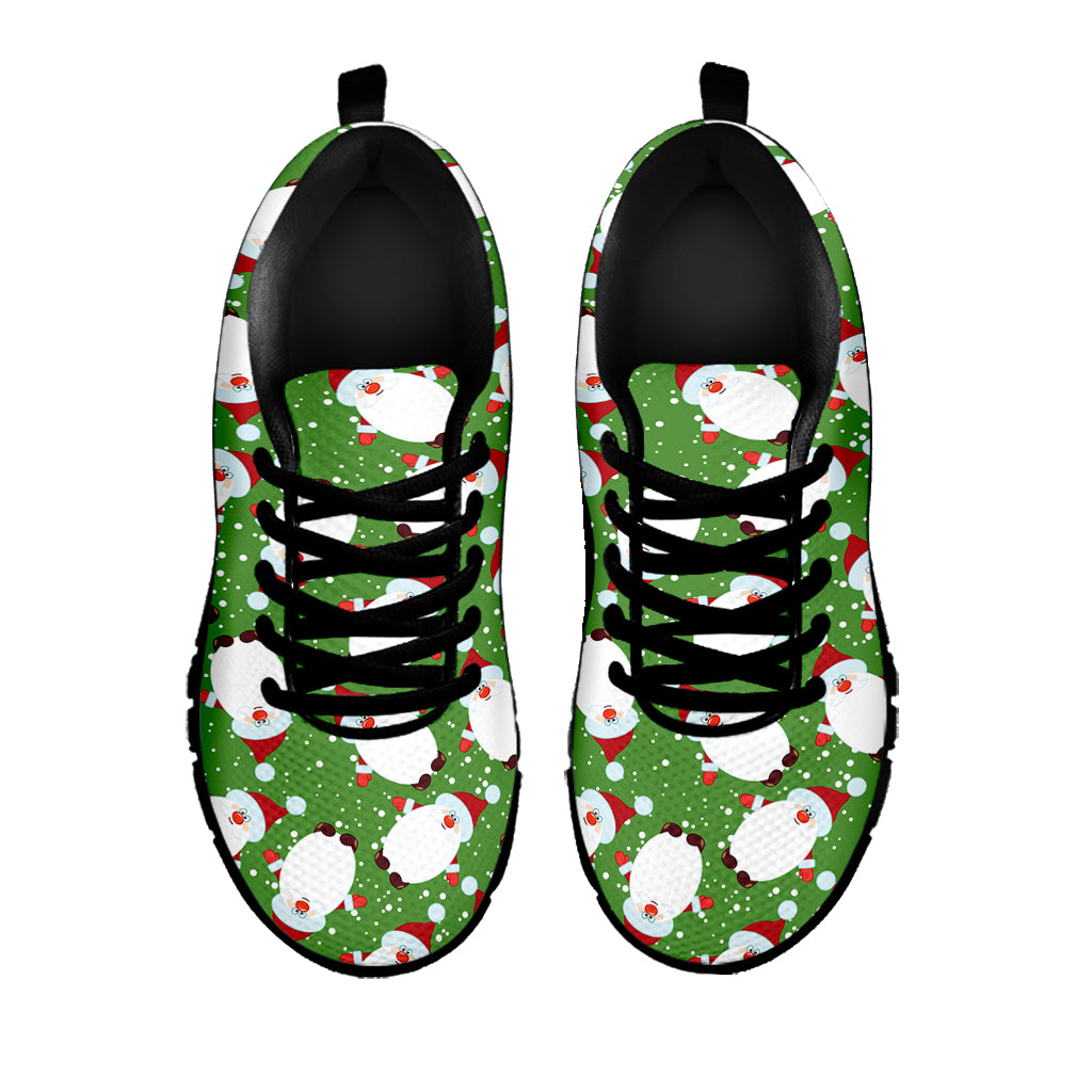 Cartoon Santa Claus Pattern Print Black Sneakers