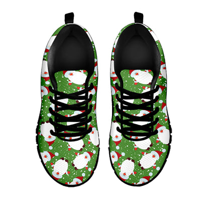 Cartoon Santa Claus Pattern Print Black Sneakers