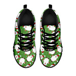 Cartoon Santa Claus Pattern Print Black Sneakers