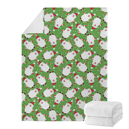 Cartoon Santa Claus Pattern Print Blanket