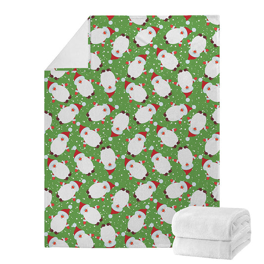 Cartoon Santa Claus Pattern Print Blanket