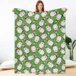 Cartoon Santa Claus Pattern Print Blanket
