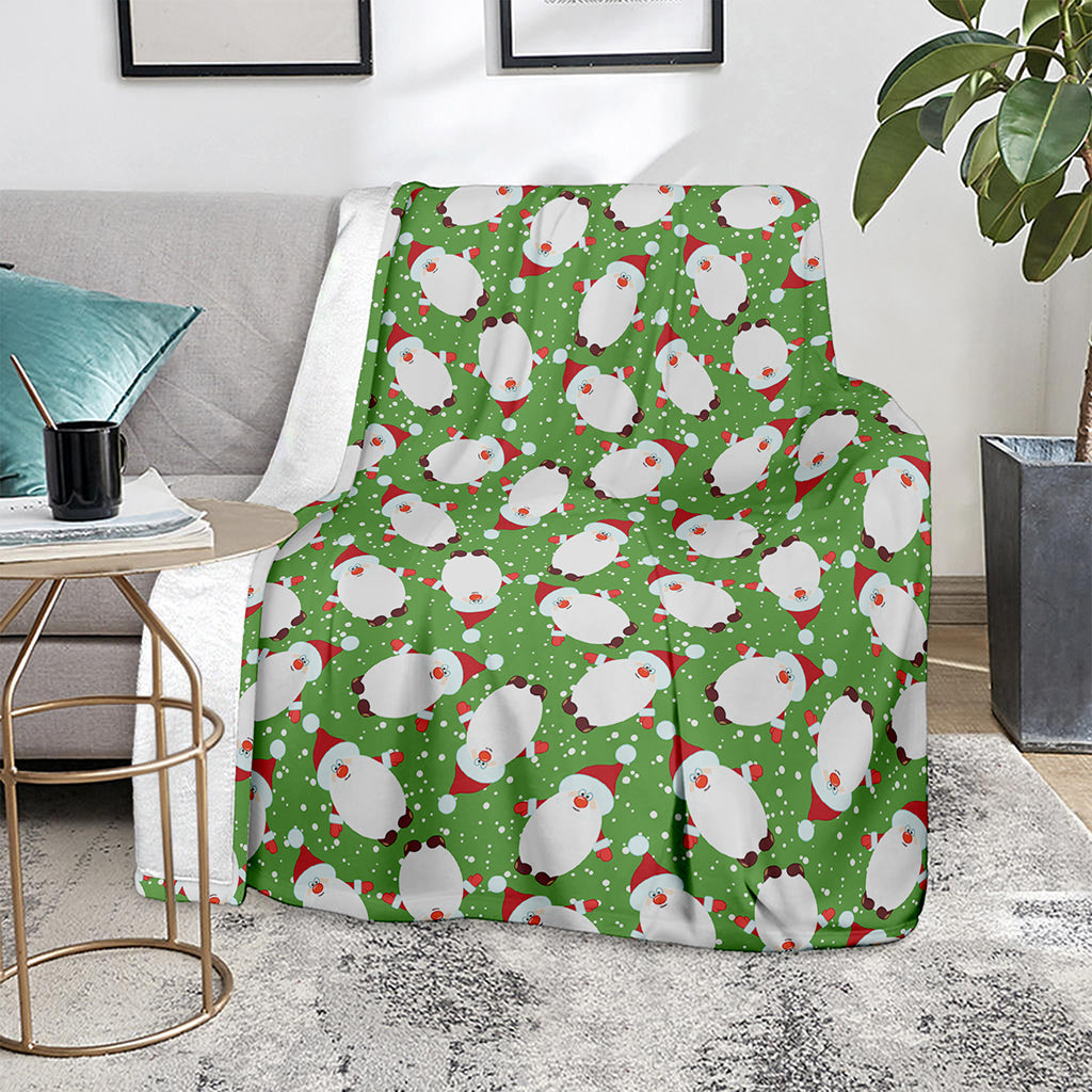 Cartoon Santa Claus Pattern Print Blanket