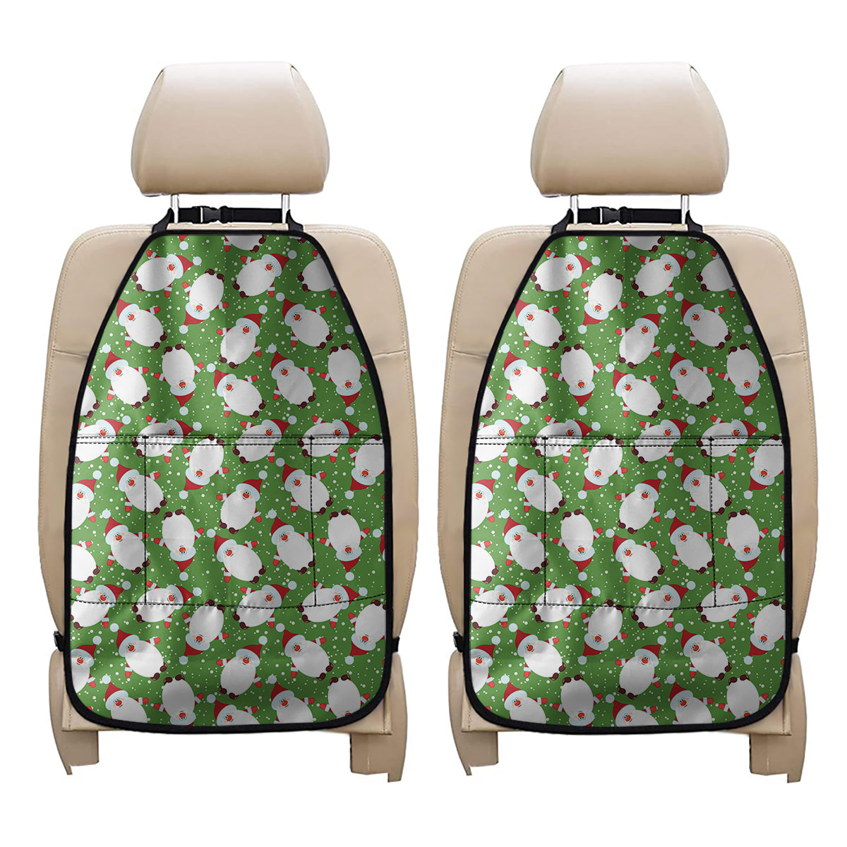 Cartoon Santa Claus Pattern Print Car Seat Organizers