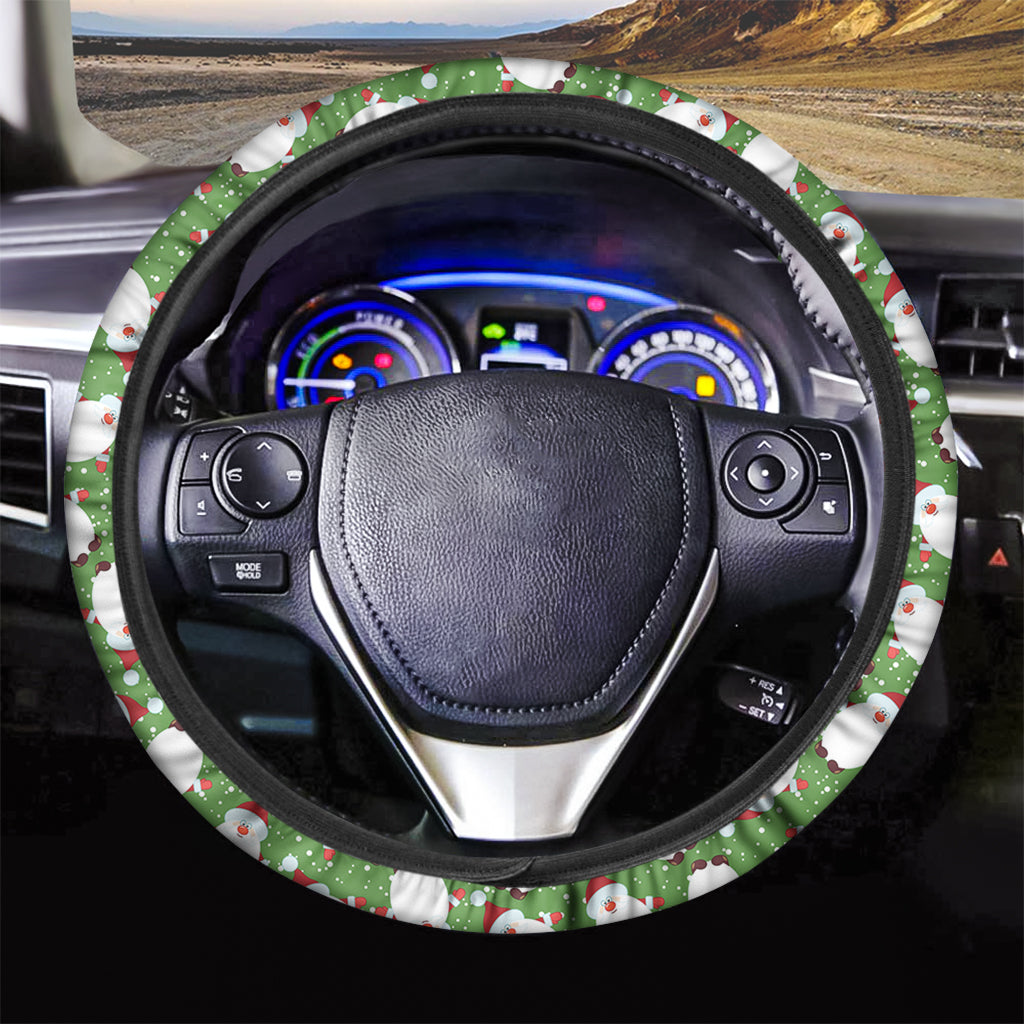 Cartoon Santa Claus Pattern Print Car Steering Wheel Cover