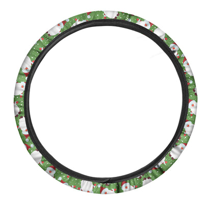 Cartoon Santa Claus Pattern Print Car Steering Wheel Cover