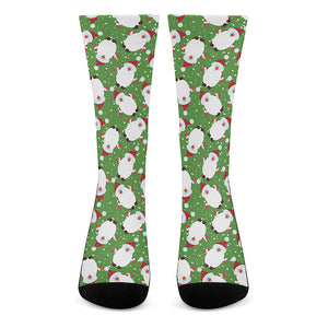 Cartoon Santa Claus Pattern Print Crew Socks