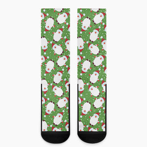 Cartoon Santa Claus Pattern Print Crew Socks