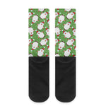 Cartoon Santa Claus Pattern Print Crew Socks