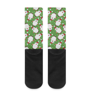 Cartoon Santa Claus Pattern Print Crew Socks