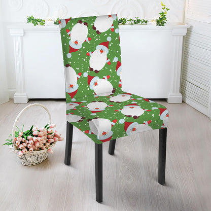 Cartoon Santa Claus Pattern Print Dining Chair Slipcover