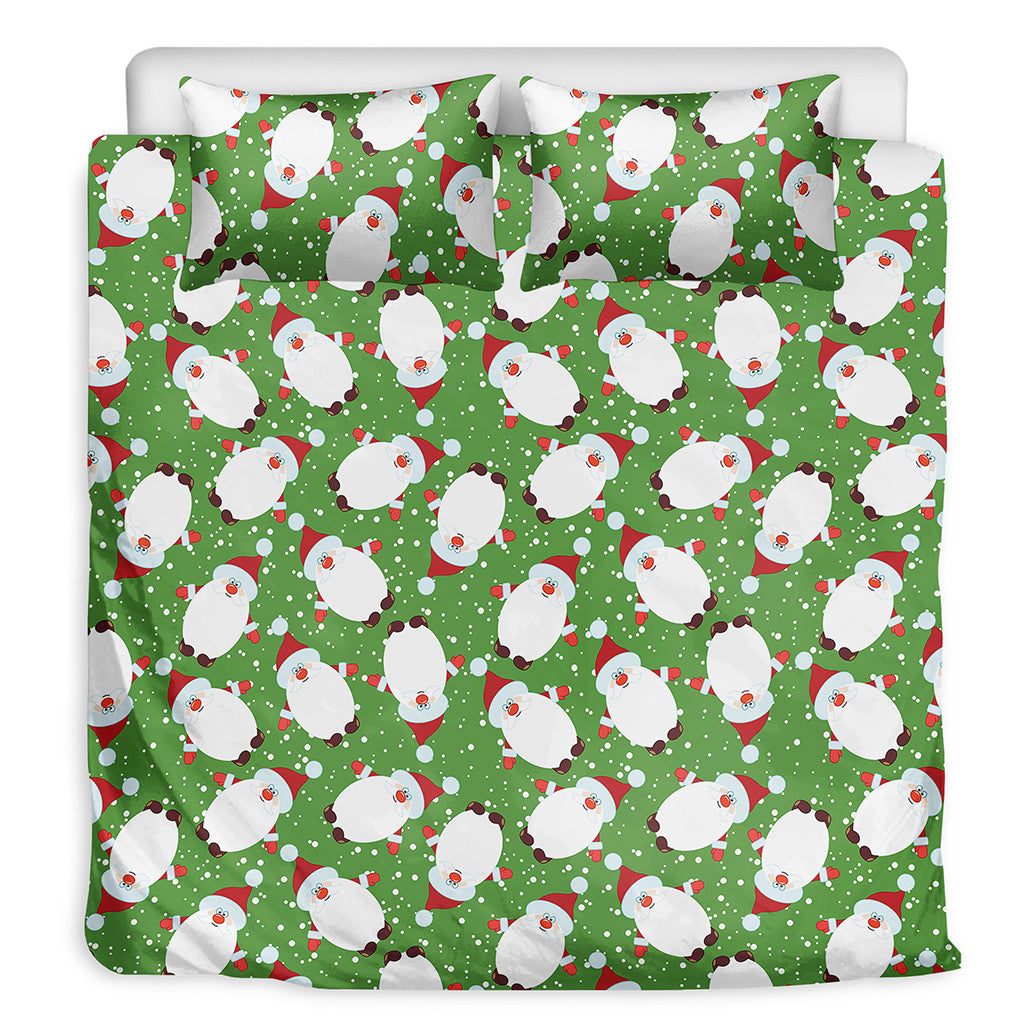 Cartoon Santa Claus Pattern Print Duvet Cover Bedding Set
