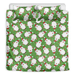 Cartoon Santa Claus Pattern Print Duvet Cover Bedding Set